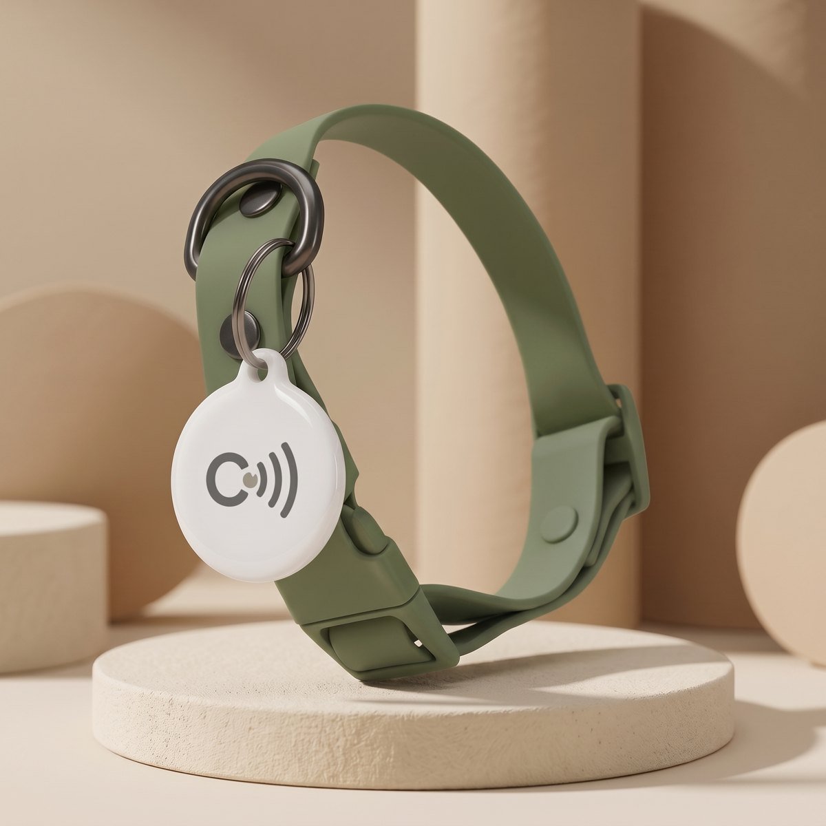 Coleira verde musgo com o pingente Collar
